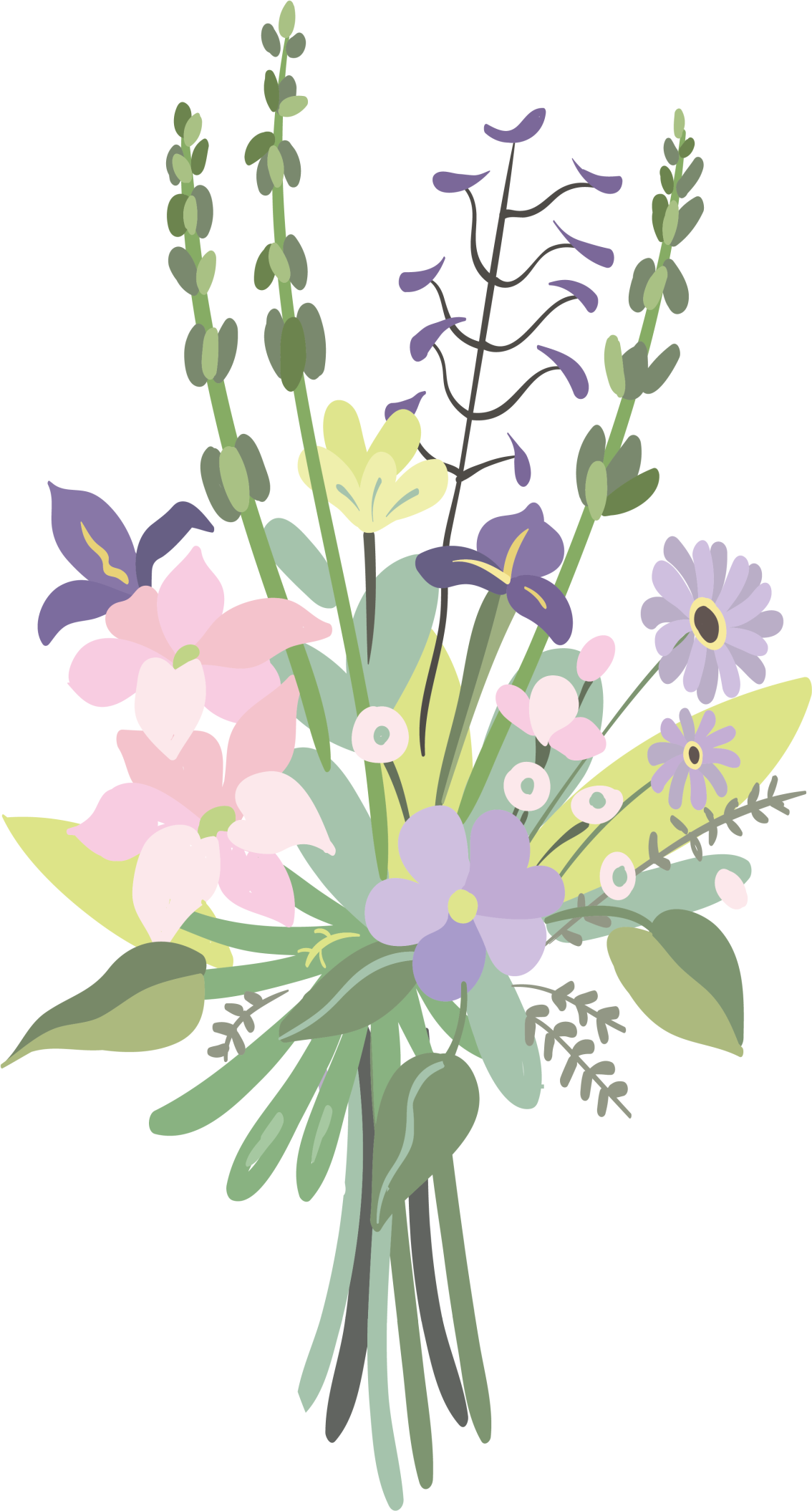 Blomster og planter vinyltæppe farverigt blomsterbuket - TenStickers