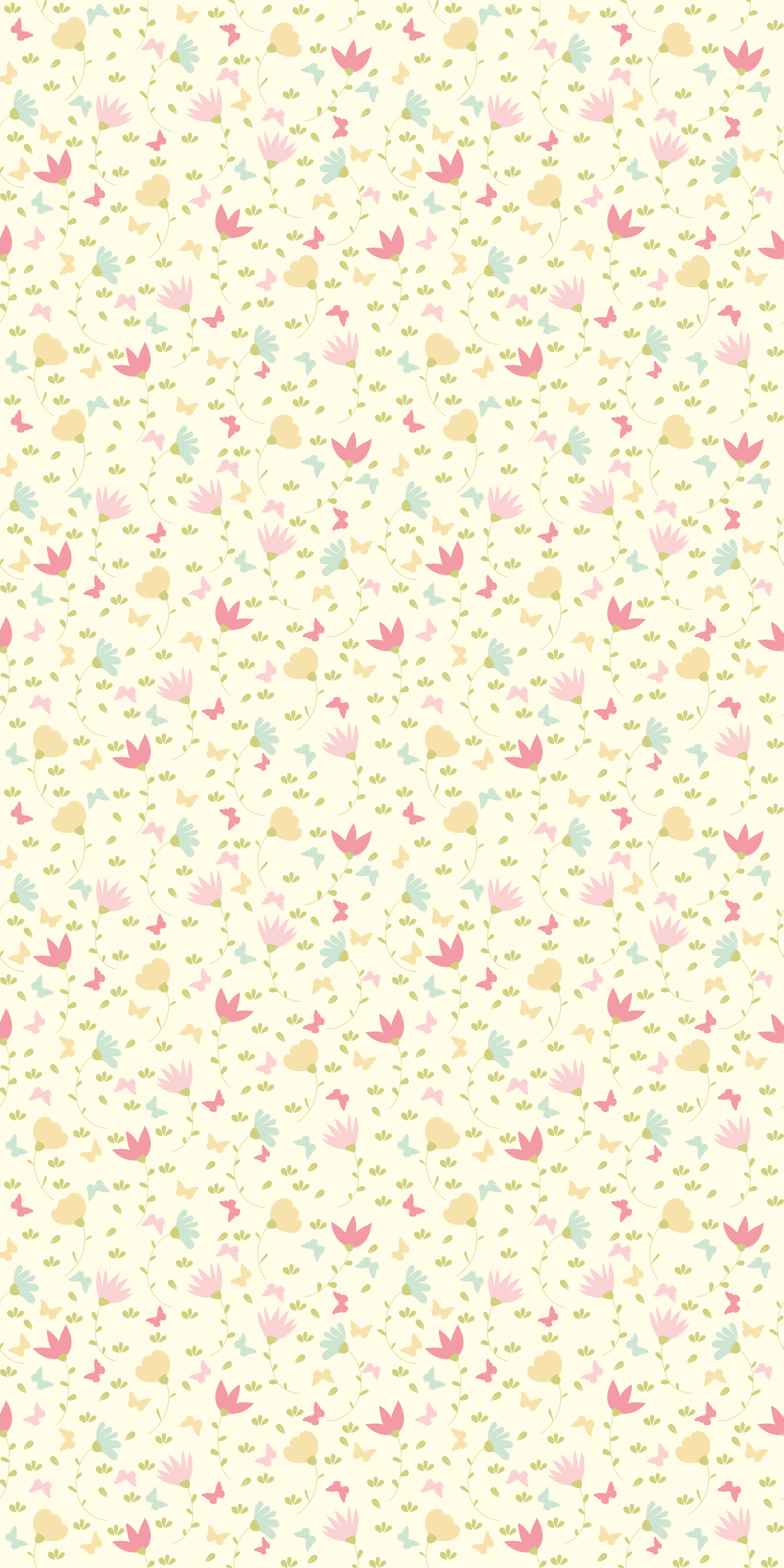Vinyltæppe til soveværelse med blomster og sommerfugle - TenStickers