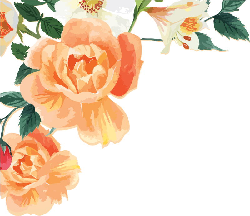 Vinyltæppe til soveværelse i ferskenrose arrangement - TenStickers