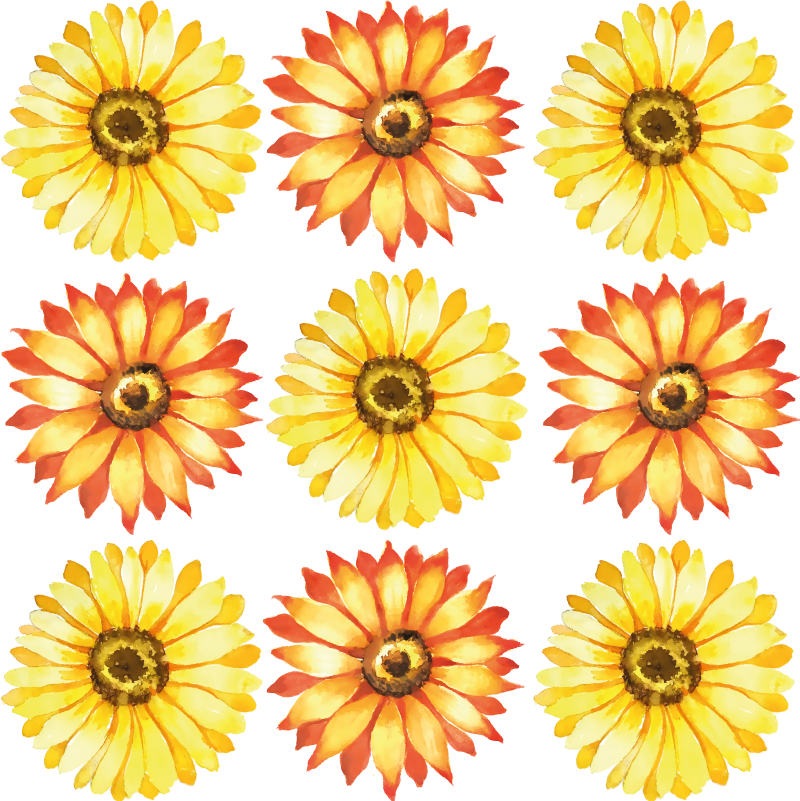 Vinyltæppe til soveværelse med blomsterkomposition - TenStickers