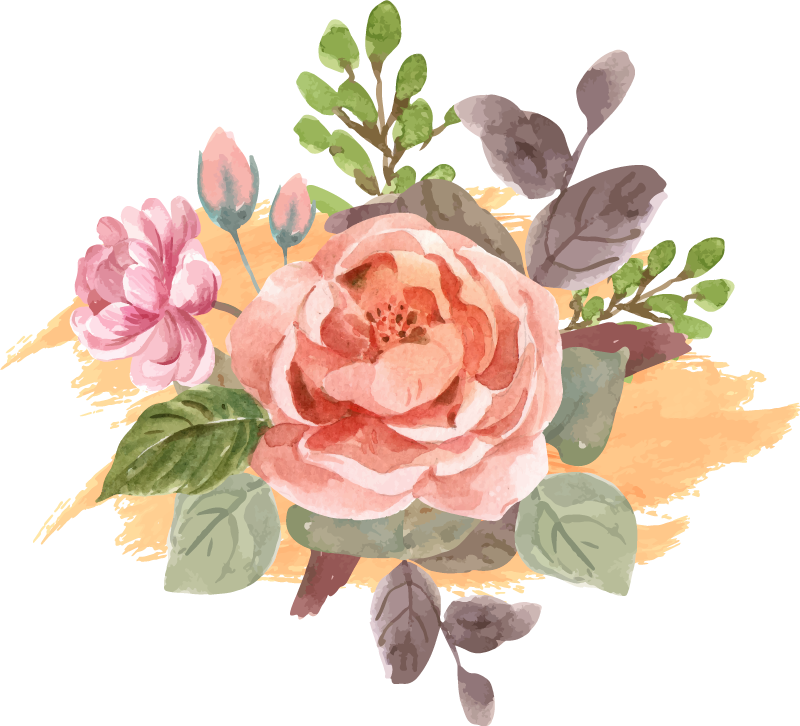 Vinyltæppe til soveværelse blush bloom komposition - TenStickers