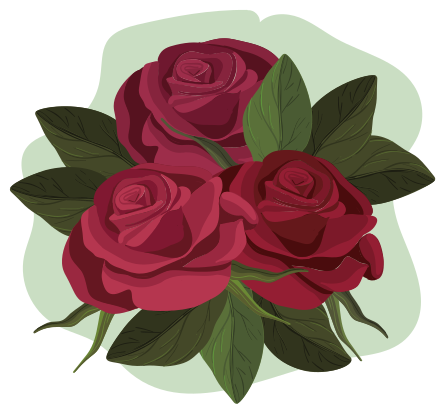 Vinyltæppe til soveværelse rosenarrangement - TenStickers