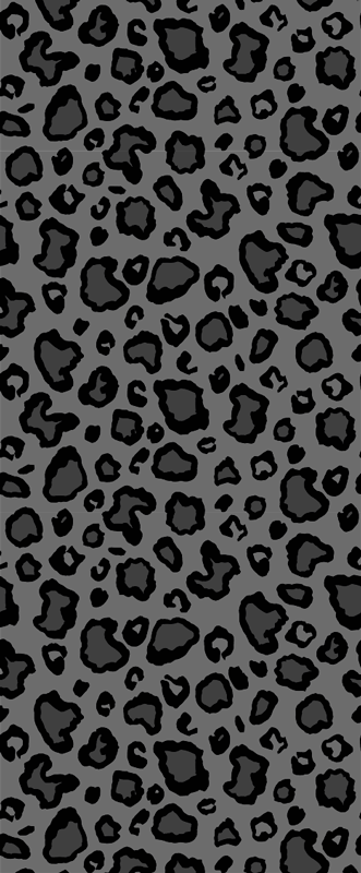 Vinyltæppe med dyreprint mørkegrå og sorte leoparder - TenStickers