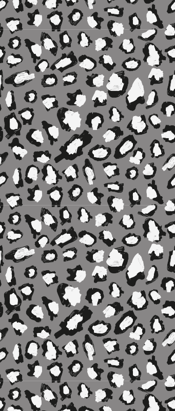Vinyltæppe med dyreprint i grå og hvid leopard - TenStickers