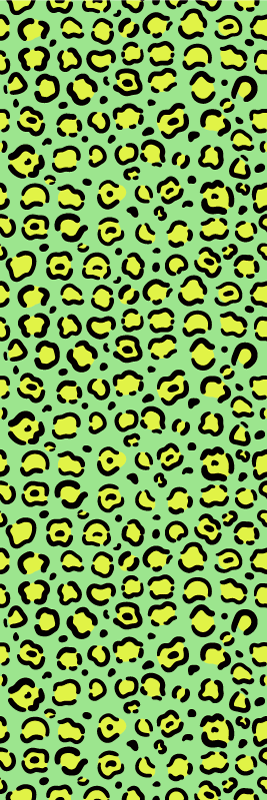 Vinyltæppe med dyreprint farverig leopard på pistacie - TenStickers