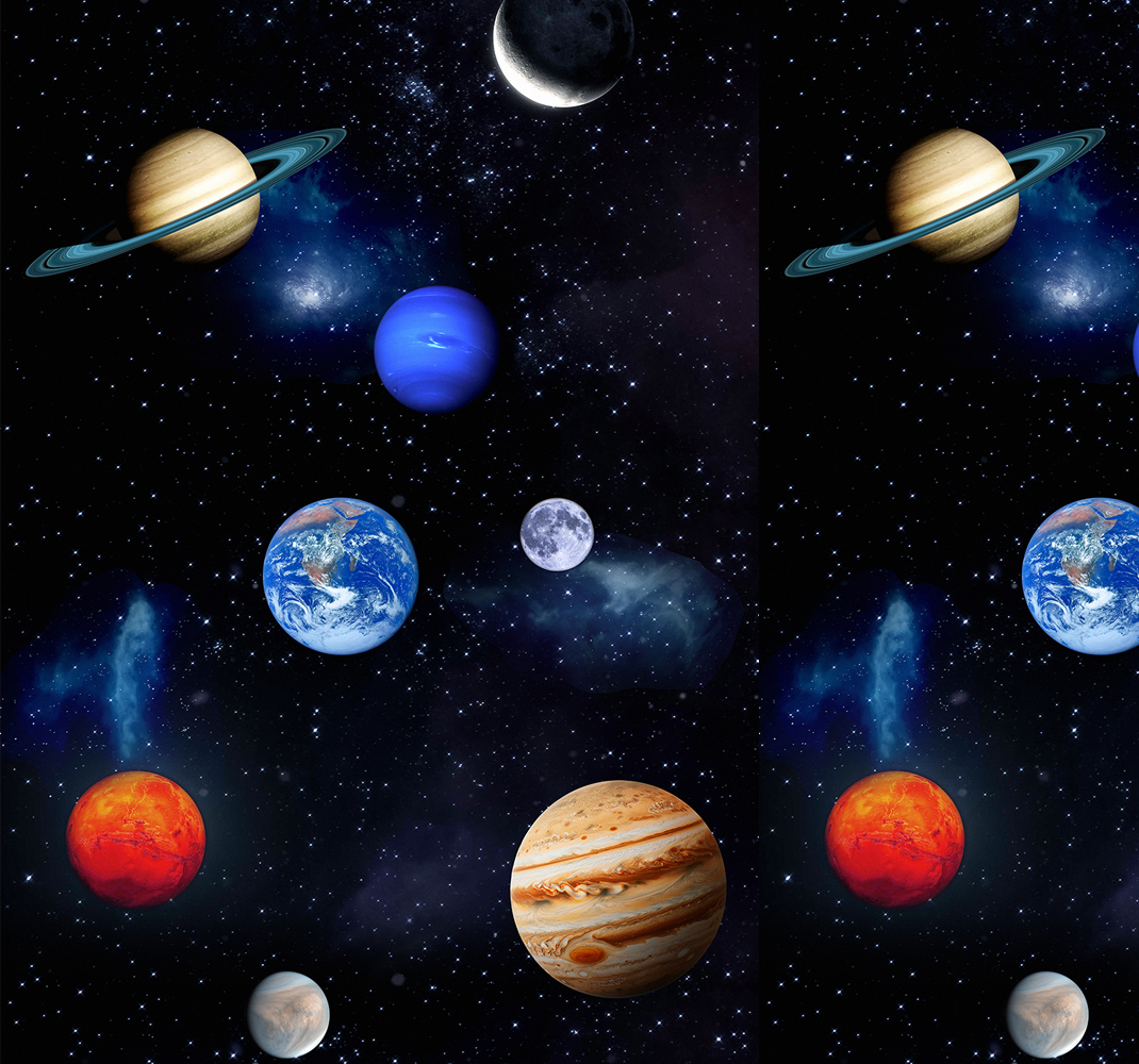 Stjerne vinyl tæppe cosmos rummet planeter - TenStickers