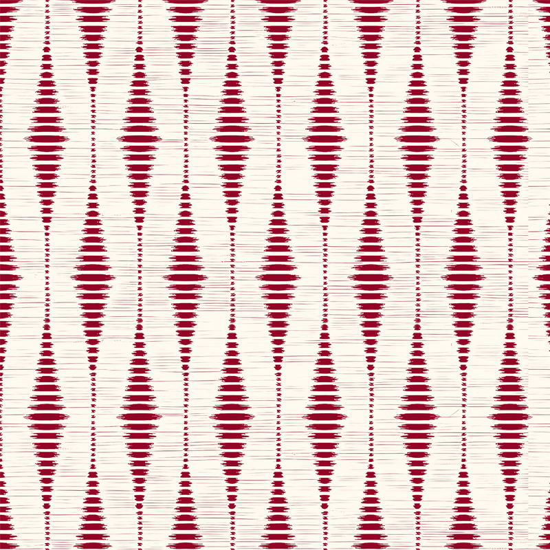 Geometriske vinyl tæppe rød rabaul ikat - TenStickers