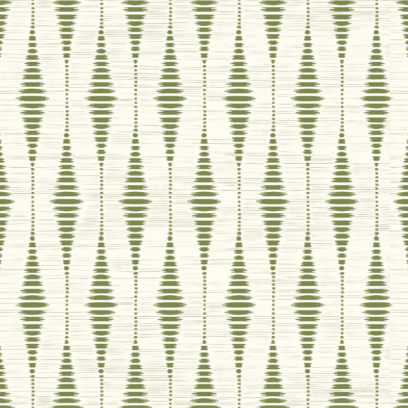 Geometriske vinyl tæppe mosgrøn rabaul ikat - TenStickers
