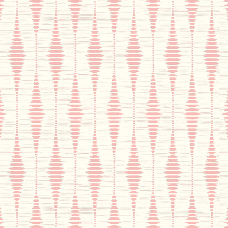 Geometriske vinyl tæppe pastel pink rabaul ikat - TenStickers