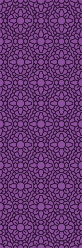 Geometriske vinyl tæppe lilla cirkel blomster - TenStickers