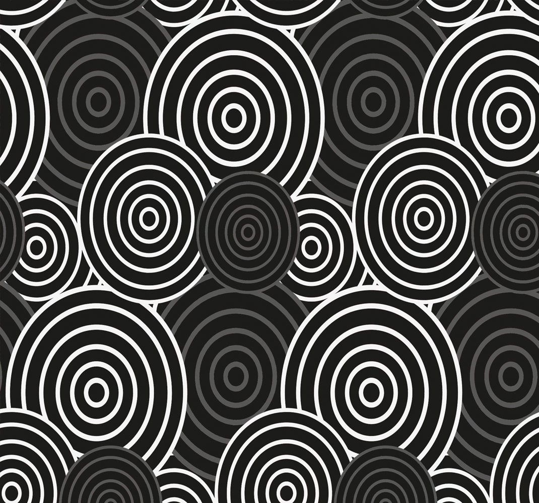 Geometriske vinyl tæppe med sort cirkel i baggrund - TenStickers