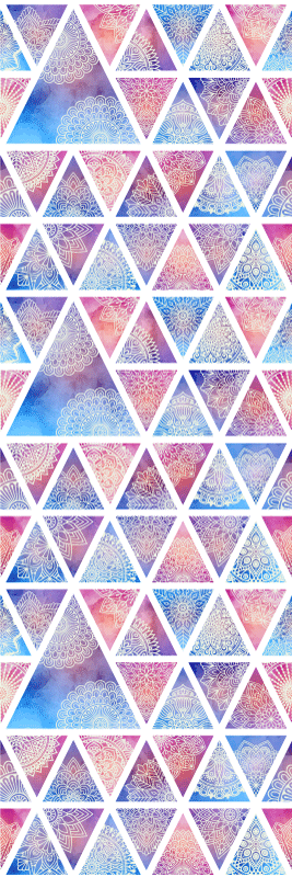 Geometriske vinyl tæppe etniske blomster trekanter - TenStickers
