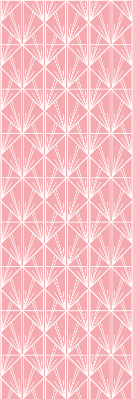 Geometriske vinyl tæppe moderne kunst pink hvid mønster - TenStickers