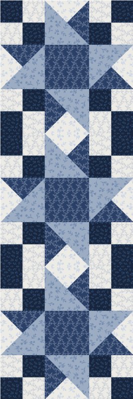 Geometriske vinyl tæppe patchwork blå stjerne trekant design - TenStickers