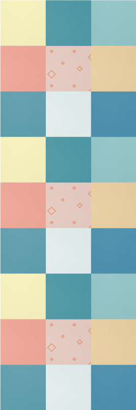 Geometriske vinyl tæppe patchwork farverigt retro mønster - TenStickers