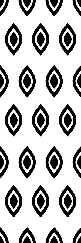 Geometriske vinyl tæppe med sort og hvidt mønster - TenStickers