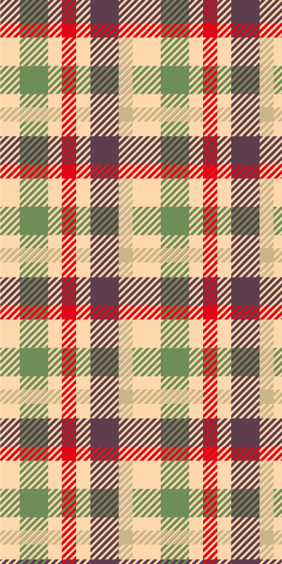 Jule vinyltæppe rød og grøn tartan - TenStickers