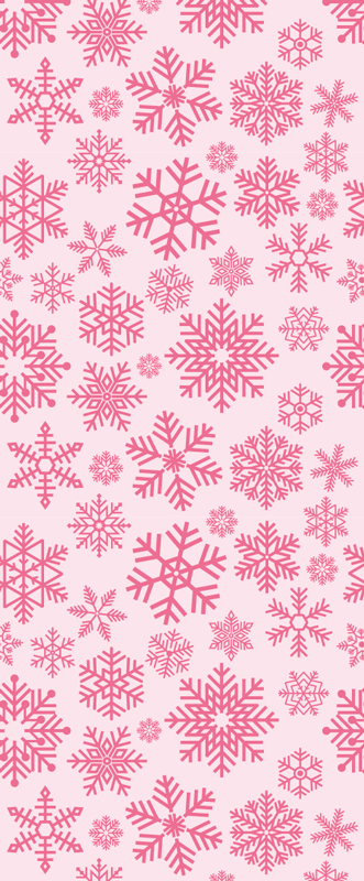 Jule vinyltæppe med pink snefnug design - TenStickers