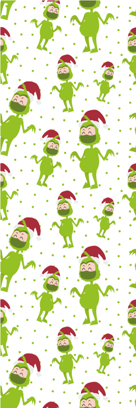 Jule vinyltæppe glædelig jul med maske ansigt - TenStickers