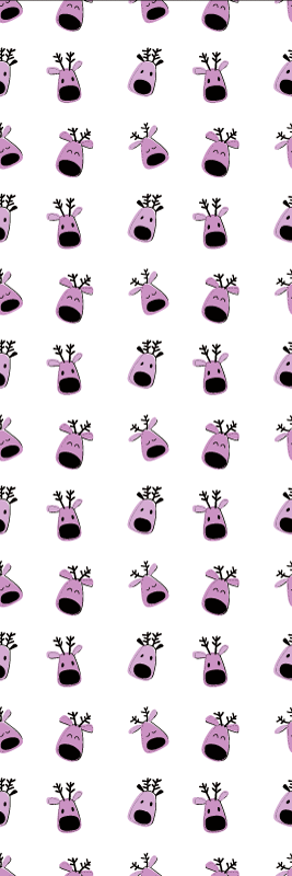 Jule vinyltæppe med pink hjorte mønster - TenStickers