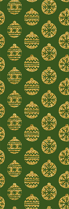 Jule vinyltæppe gyldne charme på grøn baggrund - TenStickers