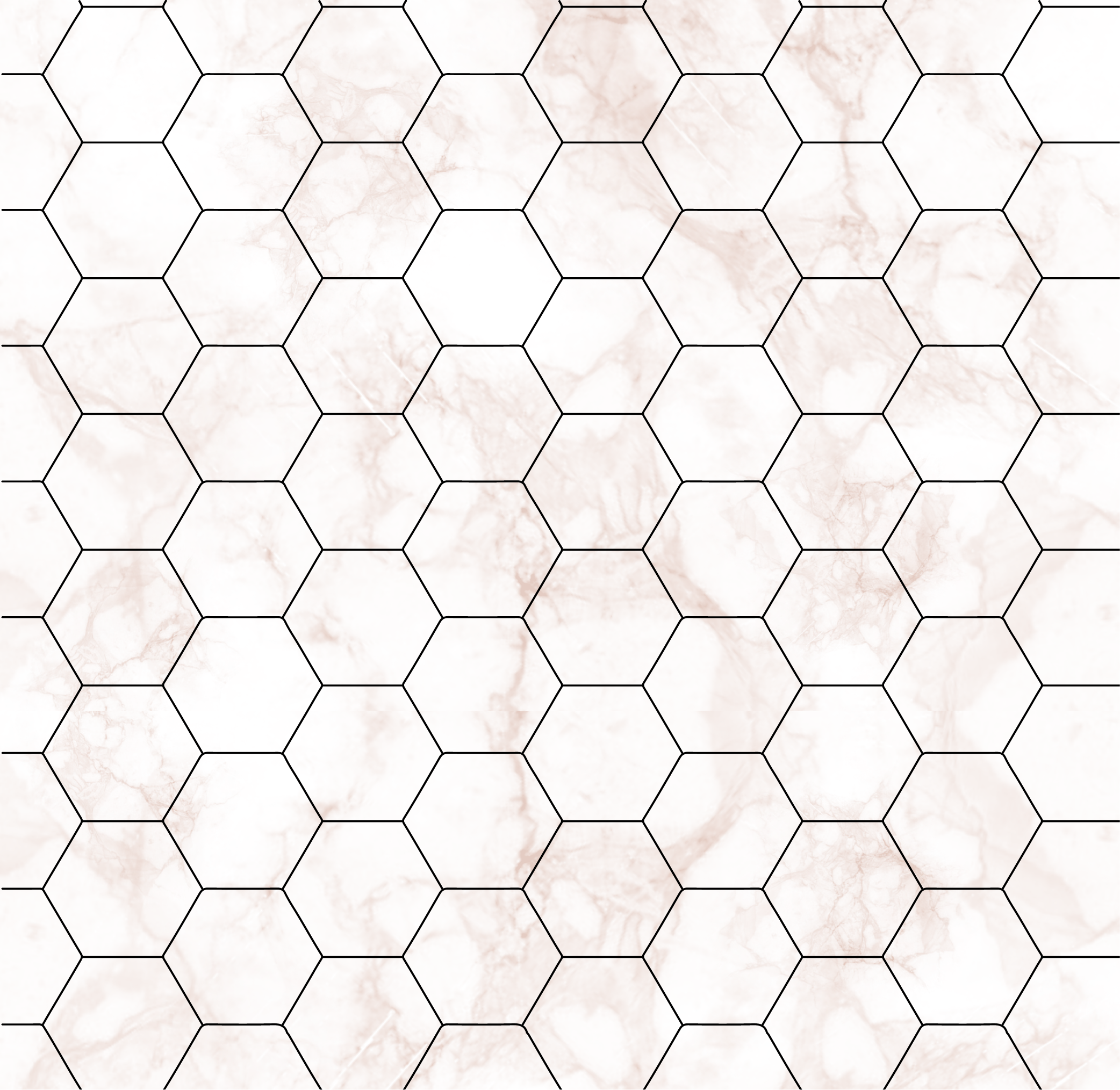 Vinyltæppe til soveværelse marmor hexagonfliser - TenStickers