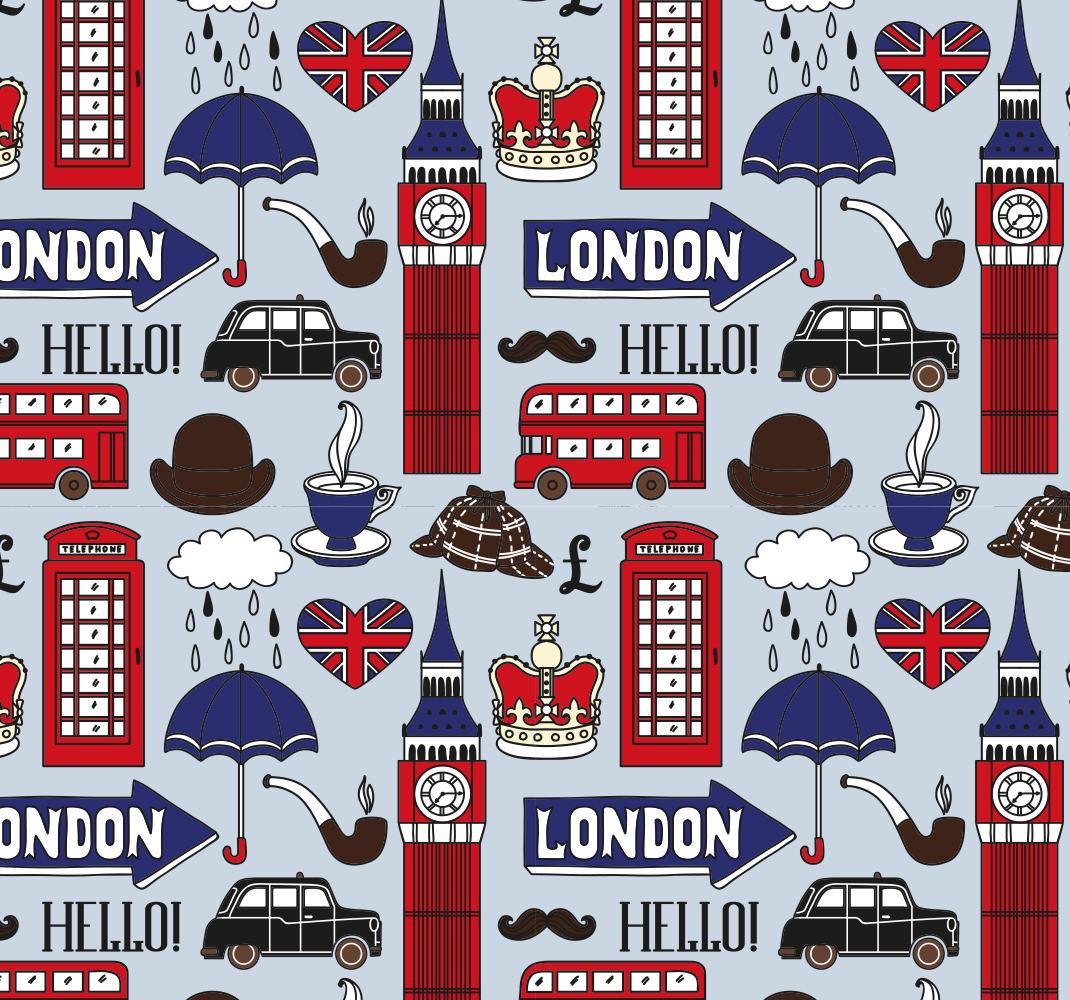 Vinyltæppe til soveværelse britisk london - TenStickers
