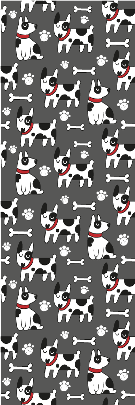 Vinyltæppe til soveværelse med fantastisk sort og hvid hund - TenStickers