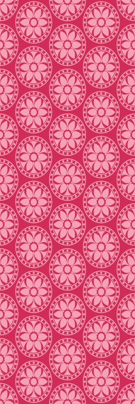 Vinyltæppe til soveværelse i pink koreanske cirkler - TenStickers