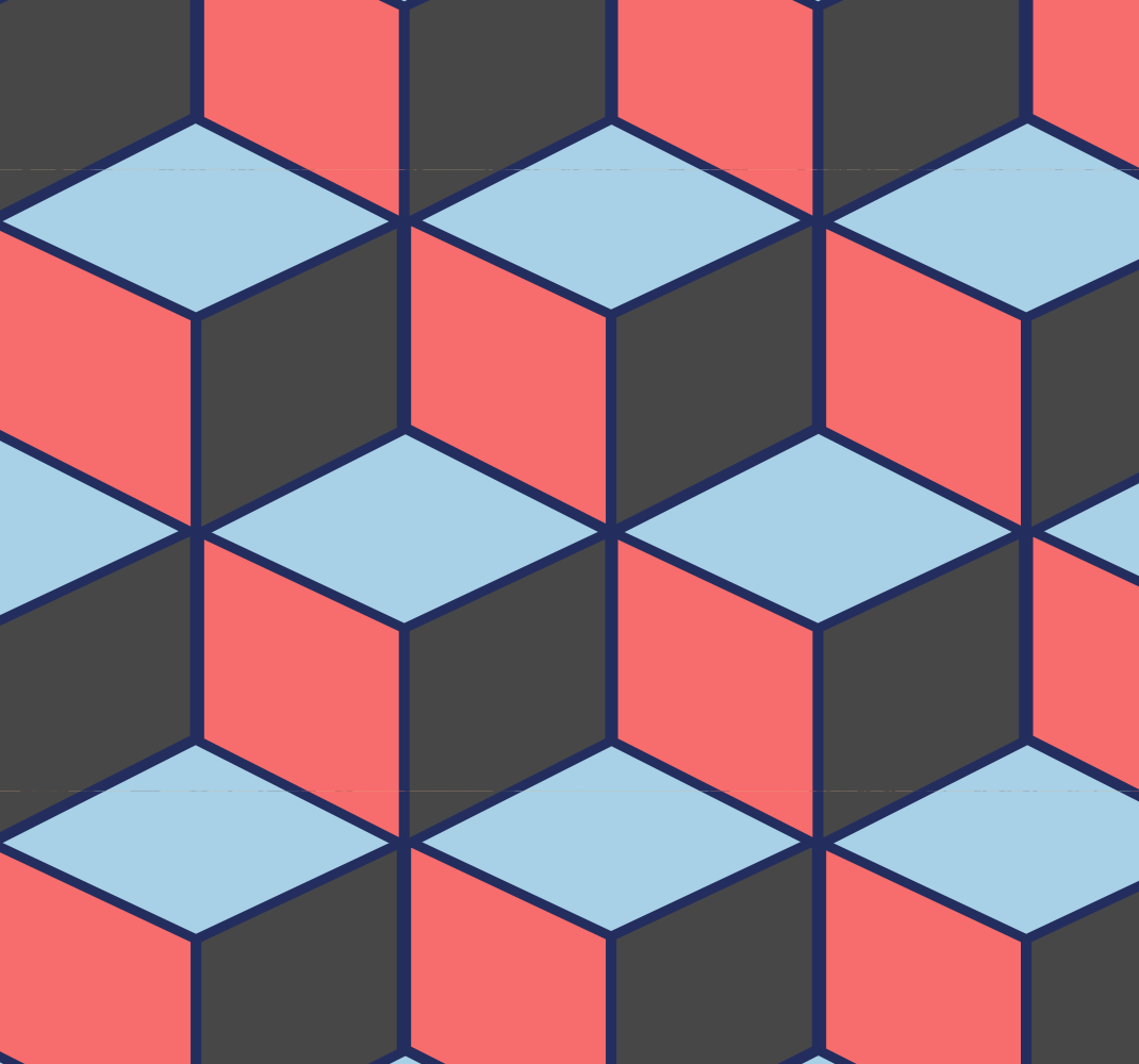 Vinyltæppe til soveværelse geometriske firkanter 3d - TenStickers