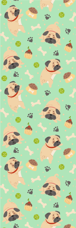 Vinyltæppe til soveværelse fed bulldog med knogle - TenStickers
