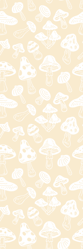 Vinyltæppe til soveværelse med beige svampedesigns - TenStickers
