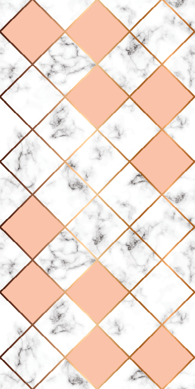 Vinyltæppe til soveværelse geometrisk marmor pink - TenStickers