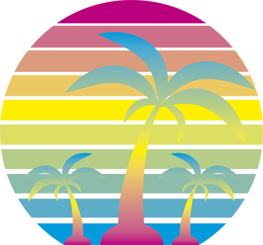 Natur vinyl tæppe 80'er vintage solnedgang - TenStickers
