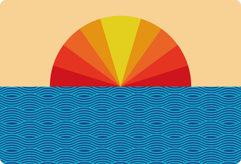 Natur vinyl tæppe vintage sunset - TenStickers