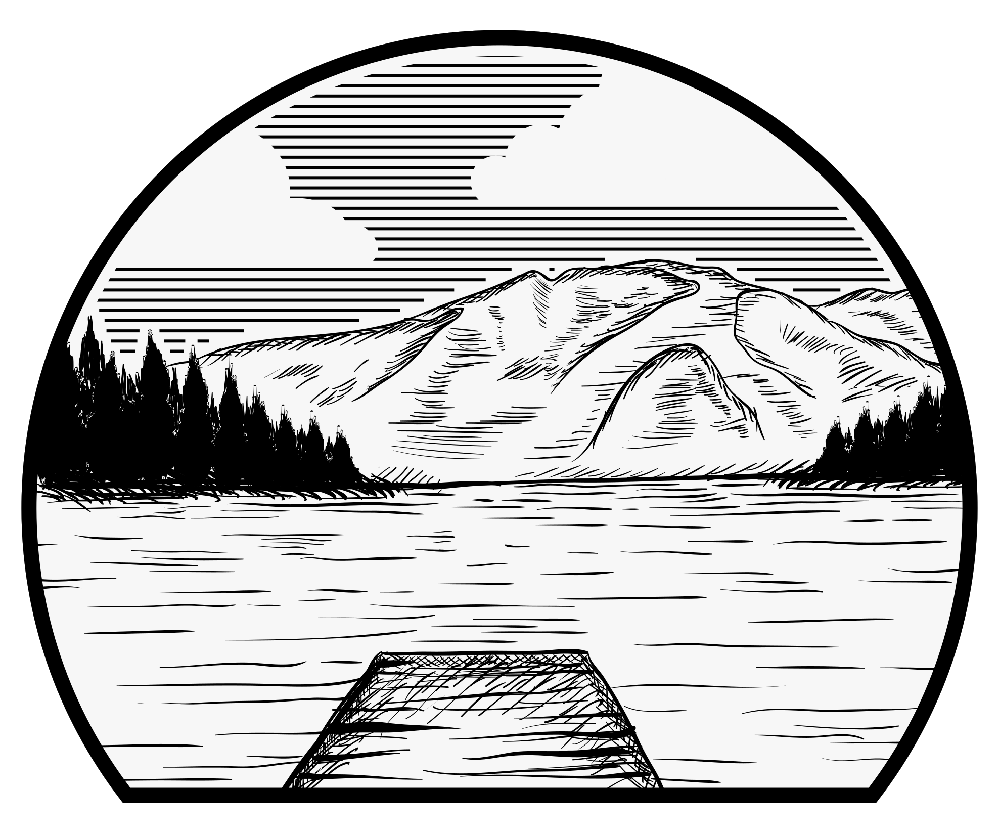 Natur vinyl tæppe motorhome fyr sø - TenStickers