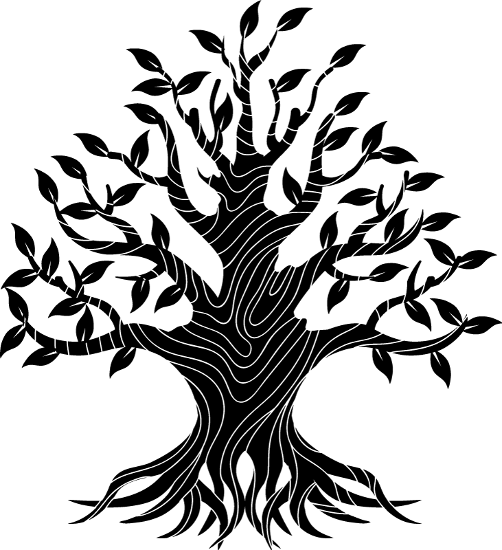 Natur vinyl tæppe tree of life linjer - TenStickers