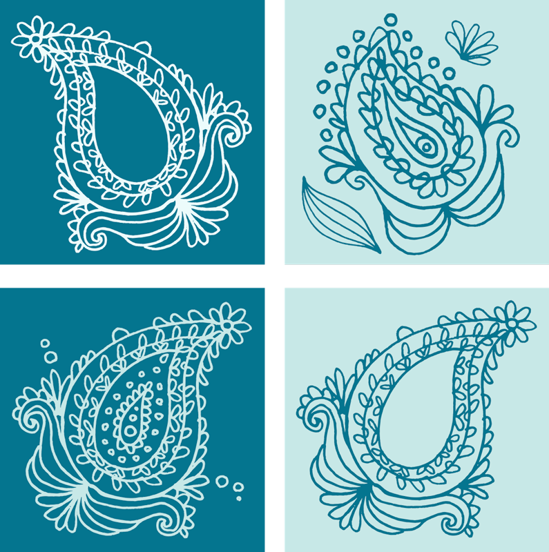 Natur vinyl tæppe med paisley mønster fliser - TenStickers
