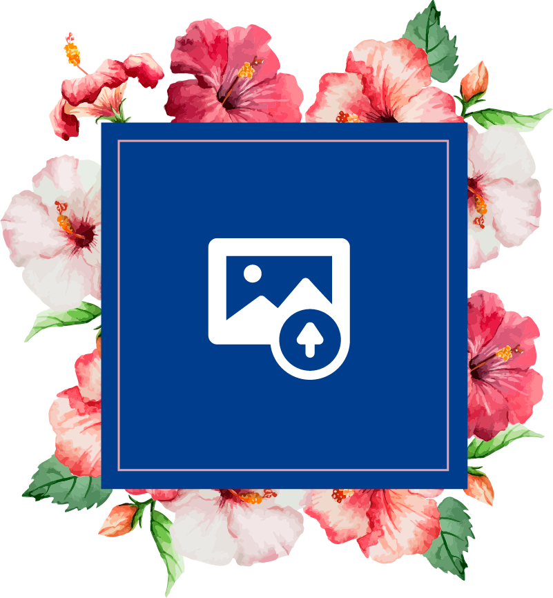 Natur vinyl tæppe hibiscus blomsterdesign - TenStickers