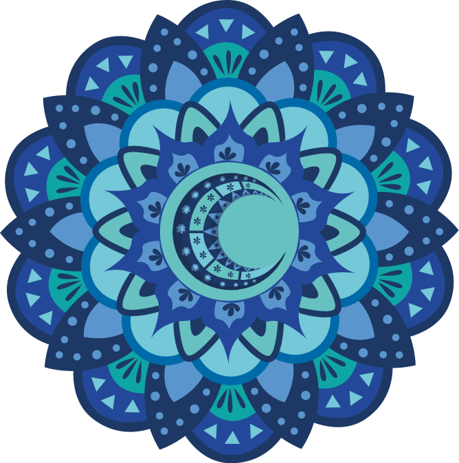 Natur vinyl tæppe med detaljeret botanisk mandala - TenStickers