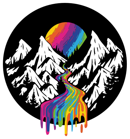 Natur vinyl tæppe regnbuebjerg scene - TenStickers
