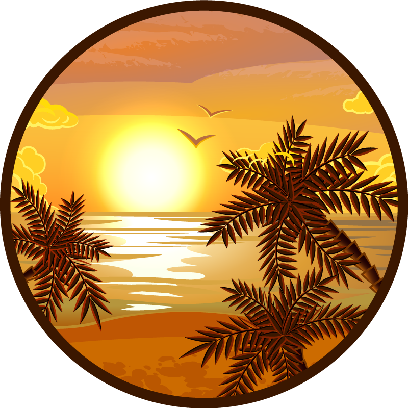 Natur vinyl tæppe rolig solnedgang udsigt - TenStickers
