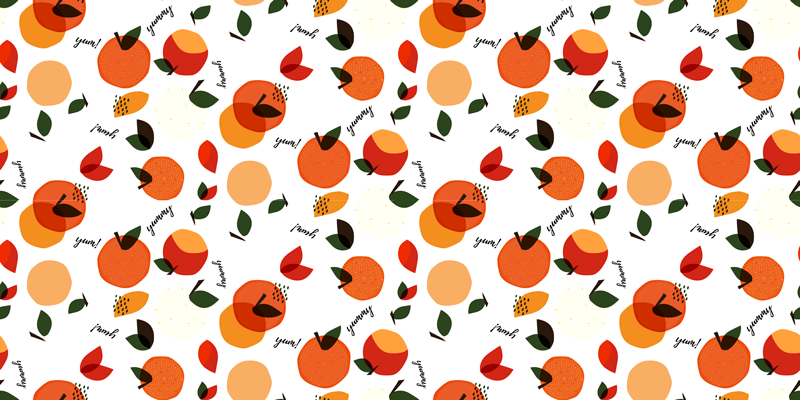 Natur vinyl tæppe frugtinspireret arrangement - TenStickers
