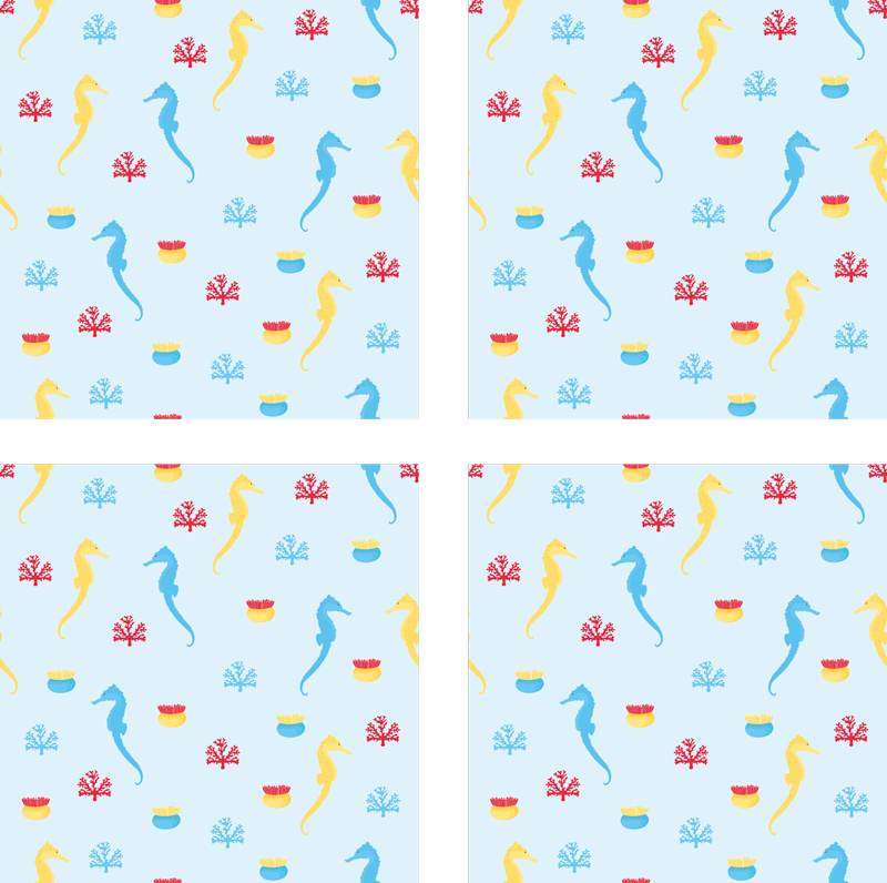 Natur vinyl tæppe seahorse natur splash - TenStickers