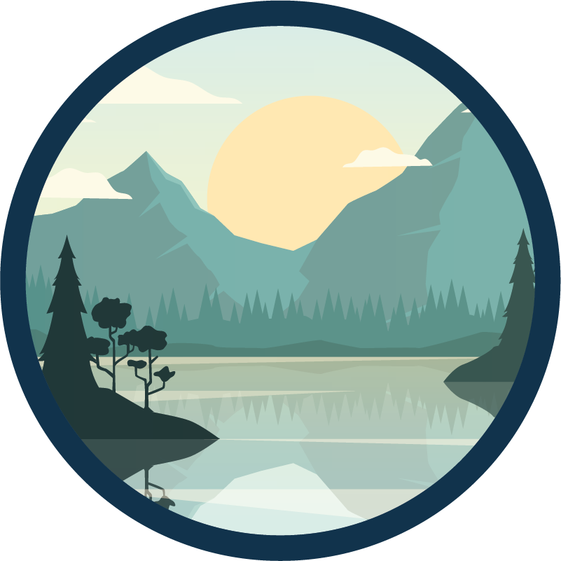 Natur vinyl tæppe rolig bjergrefleksion - TenStickers