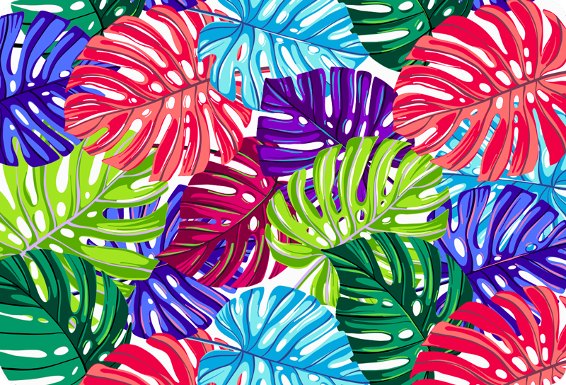 Blomster og planter vinyltæppe monstera tropisk - TenStickers