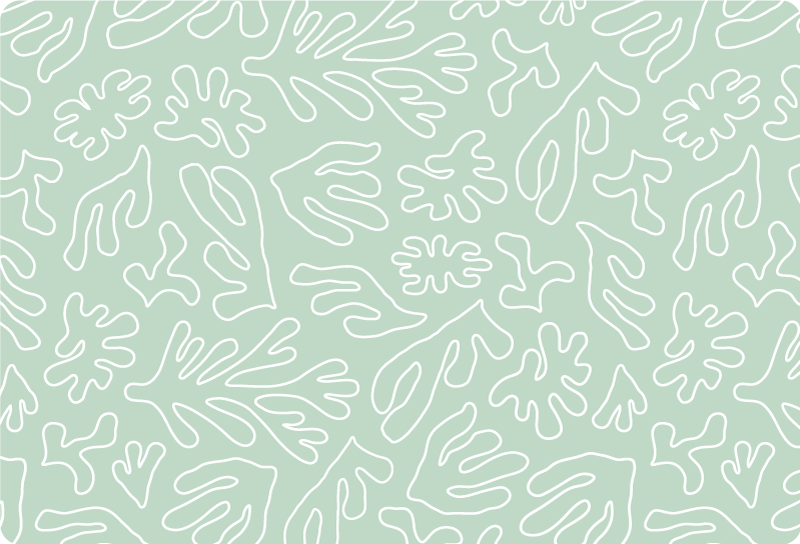 Blomster og planter vinyltæppe grøn tang - TenStickers