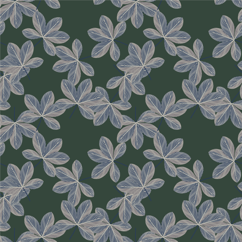 Blomster og planter vinyltæppe mørke blade design - TenStickers