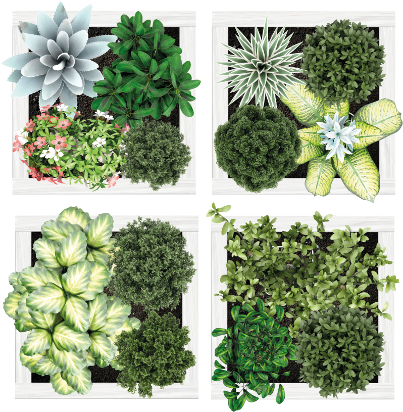 Blomster og planter vinyltæppe lodrette havefliser - TenStickers