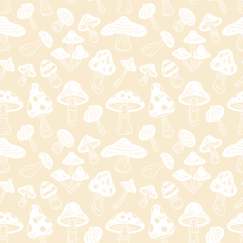 Blomster og planter vinyltæppe i beige svampedesigns - TenStickers